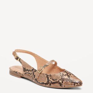 Old Navy Slingback Mary Jane Flats – Snake Print